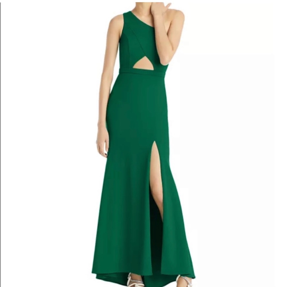 Aqua One Shoulder Formal Dress